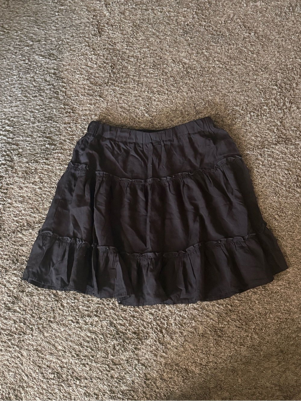 SHEIN Black Tiered Ruffle Mini Skirt
